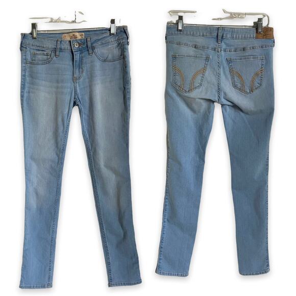 Hollister Super Skinny Jeans Size 3S W26 L 29 Light Blue Stretchy - Picture 1 of 8